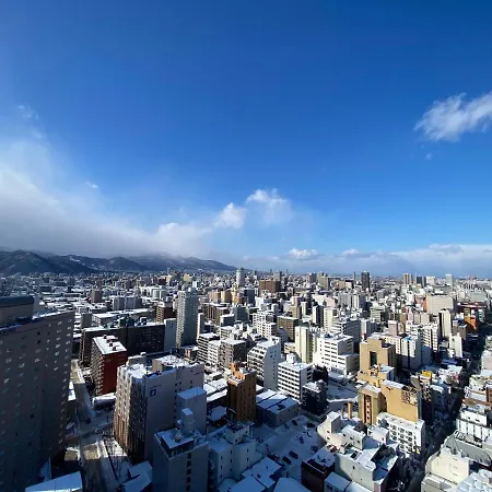 Nakajima Park Stay Ams Tower 32F Panoramic View Of Sapporo City Exterior photo
