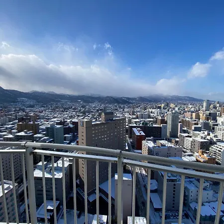 Nakajima Park Stay Ams Tower 32F Panoramic View Of Sapporo City Exterior photo