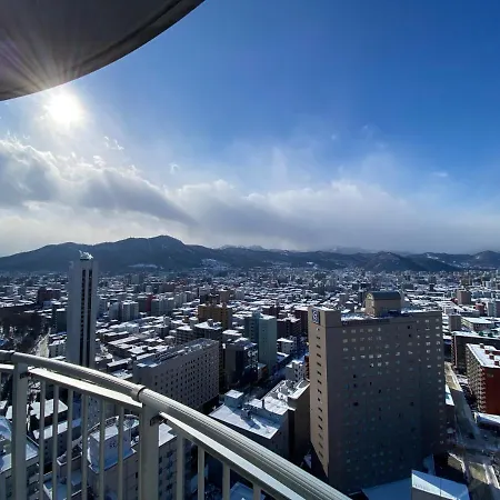 Nakajima Park Stay Ams Tower 32F Panoramic View Of Sapporo City Exterior photo